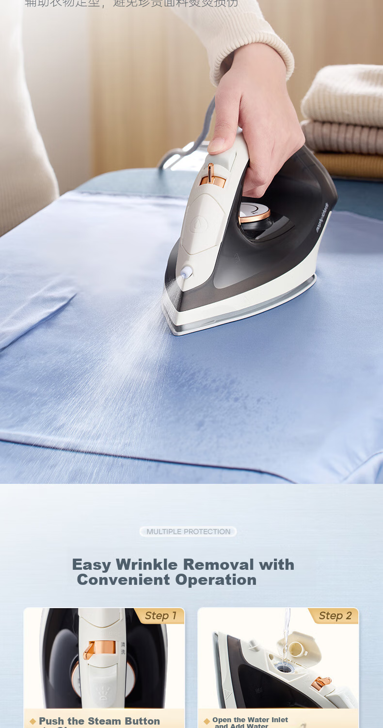 Morphyrichards Handheld Garment Steamer for Home Use, Portable Steam Iron for Travel And Business Trips, Clothes Steaming Tool with Large 4013 Plus Plate 10