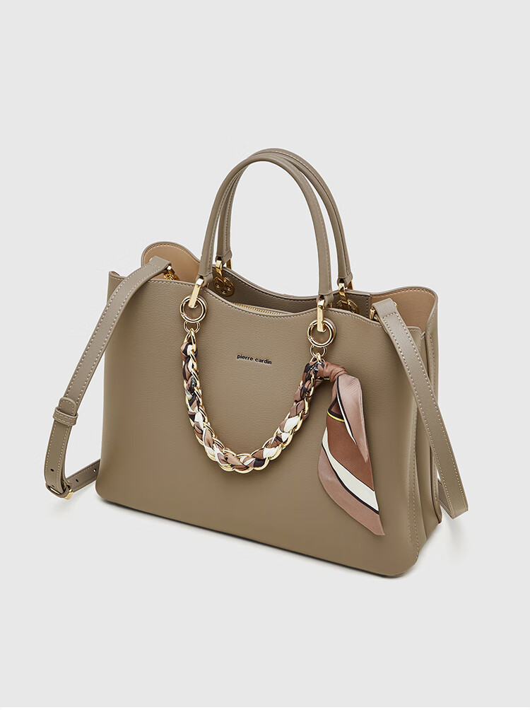 Pierre Cardin Women's Handbag, Tote Bag, Shoulder Bag, Crossbody Bag, Commuter Bag, Mom Bag, Holiday And Birthday Gift, Brown, with Free Gift Box 25