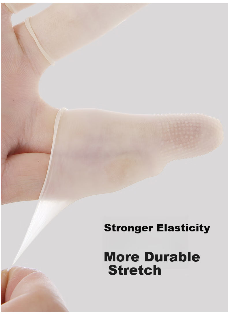 BAIGE Latex Finger Cots, Thickened Non-Slip Electrostatic Work Gloves, Dust-Free Cots for Counting Money, Off-White, 1000 Pieces, Size M, CW998990 7