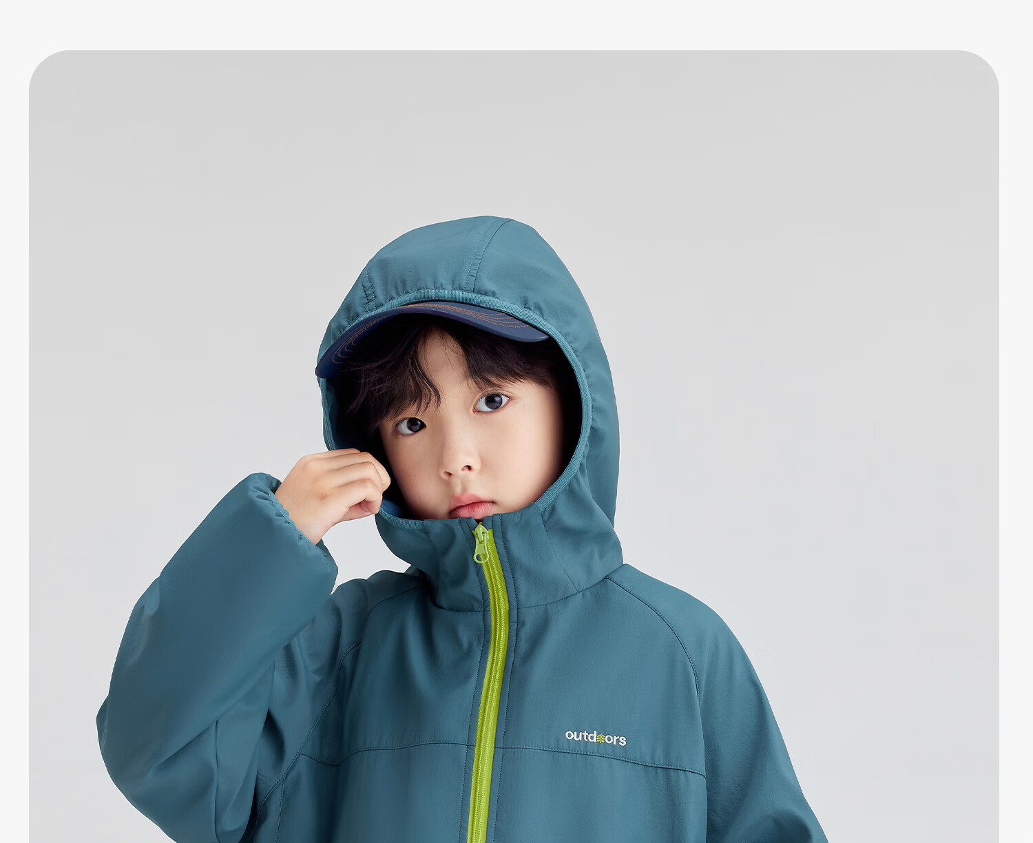 Zuoxi Boys' Fleece-Lined Jacket, 2026 New Children's Softshell Outerwear, Fleece Integrated Top, Gray, Size 160 23