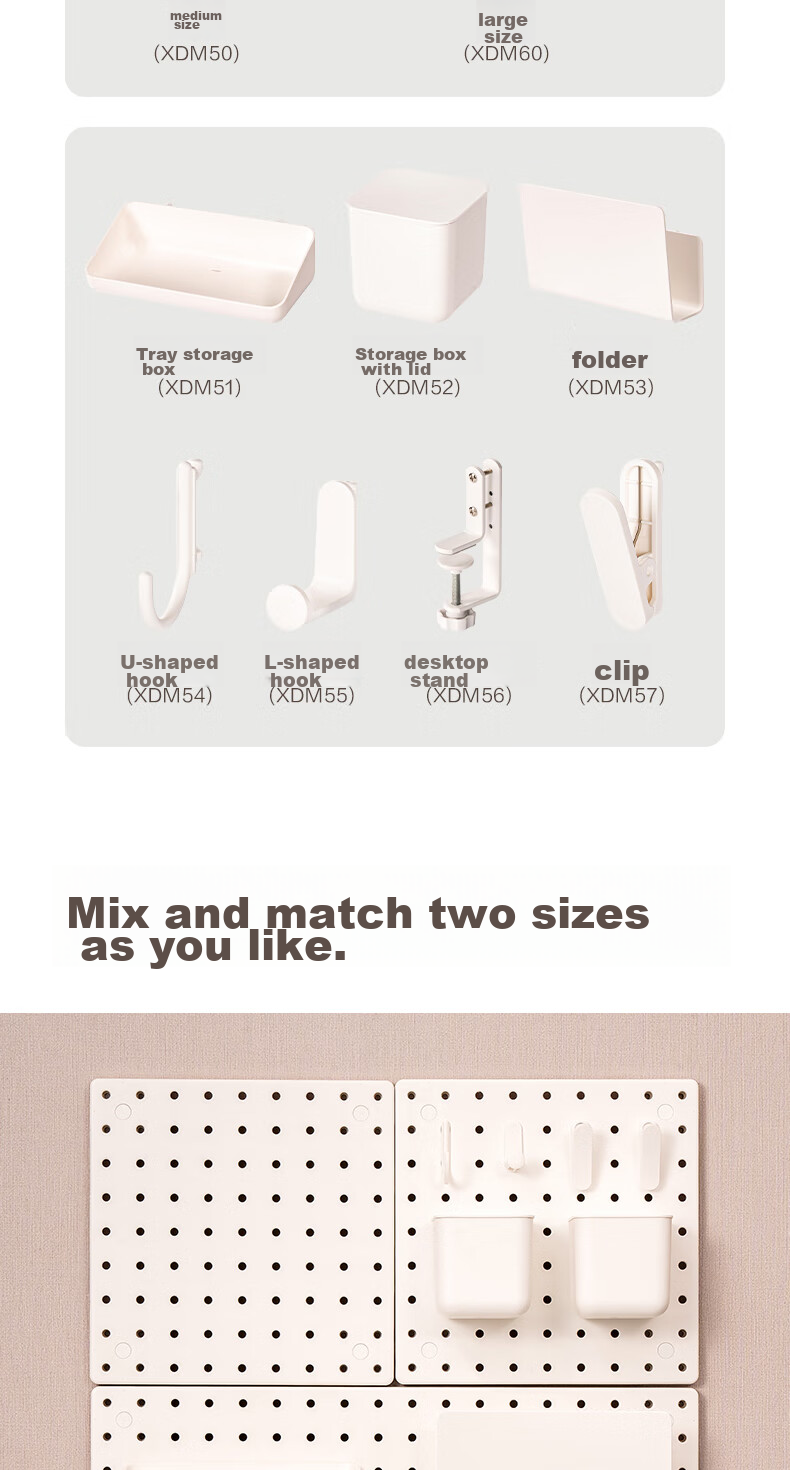 Deli [Desktop Organizer - 2 Pieces] Storage Pegboard Accessories, Vertical Storage Rack for Desk/kitchen/dormitory 3