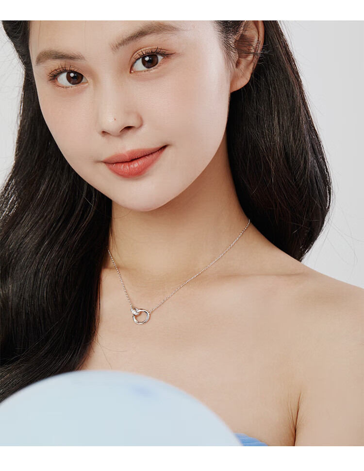 Clect Couple's Necklace for Women, Mobius Ring Alloy Collarbone Chain, Fashion Jewelry, Birthday Gift for Wome 4