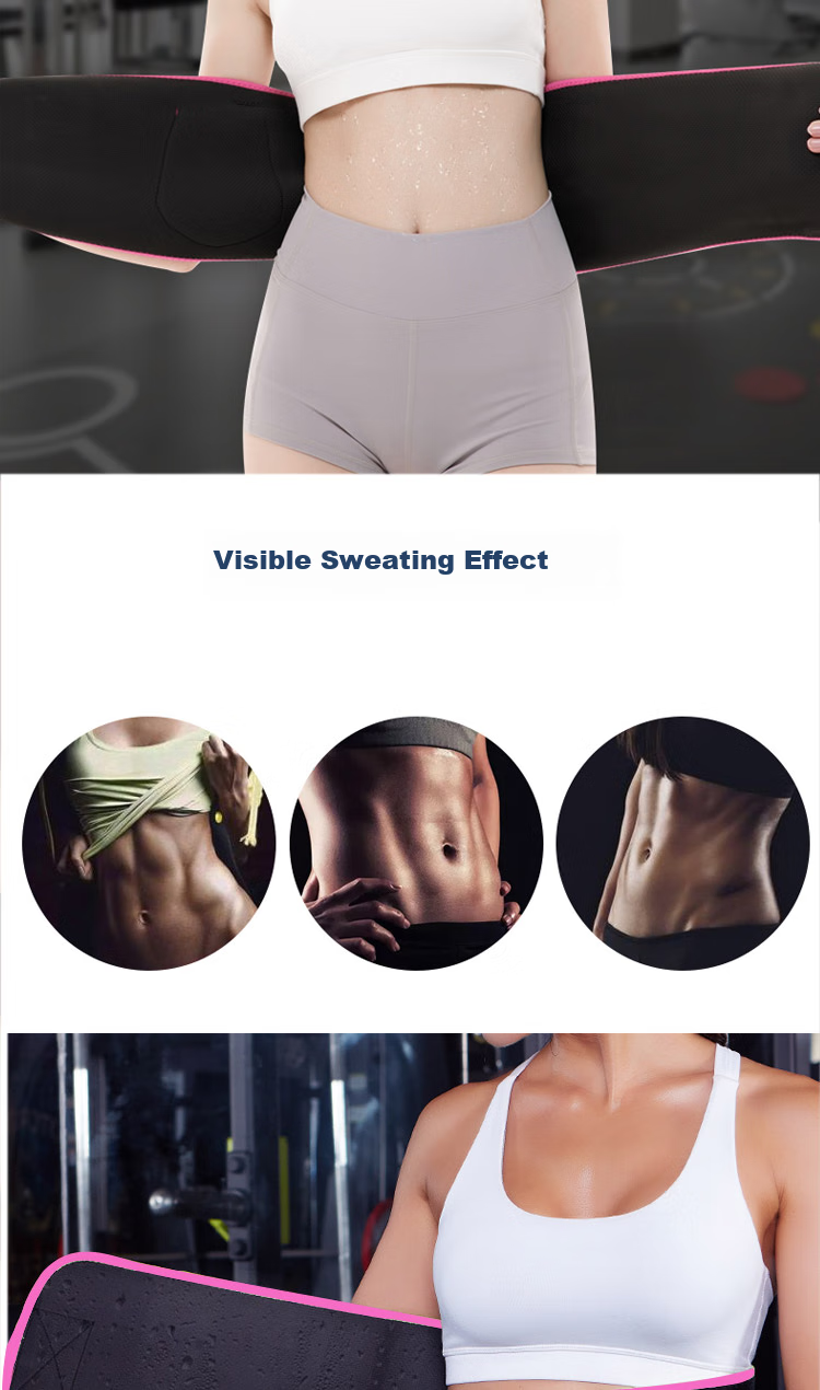 LAC Sports Waist Belt, Self-Heating Back Support, Waist Trimmer, Abdominal Binder, Fitness Waist Belt, Pink And Black Color 4