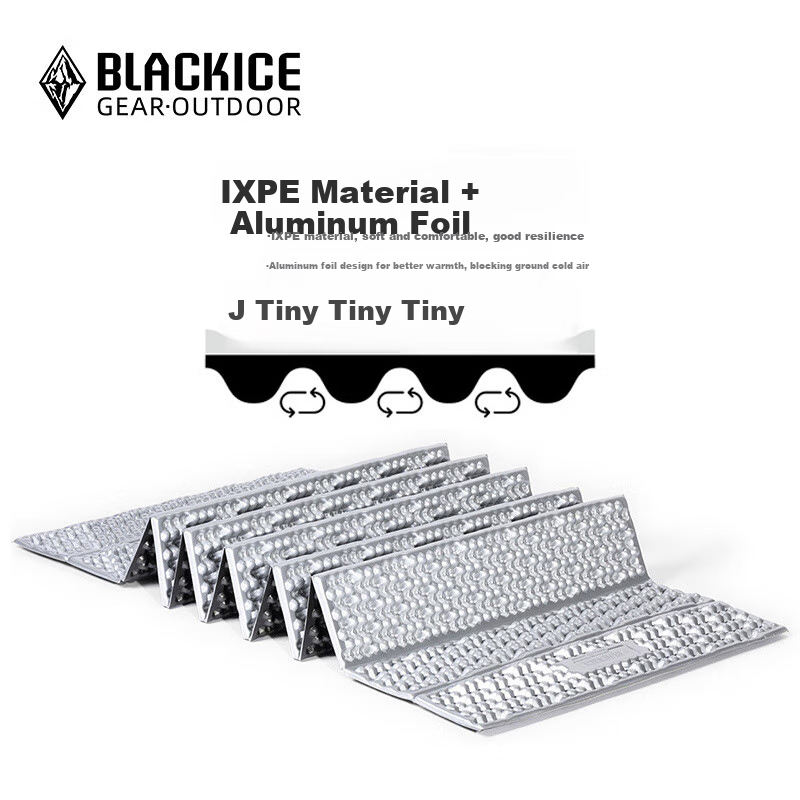 BLACKICE Outdoor Camping GEO Single-Person Beehive Moisture-Proof Mat, Aluminum Foil Version, Lightweight Foldable Mat Z6106 Light Gray