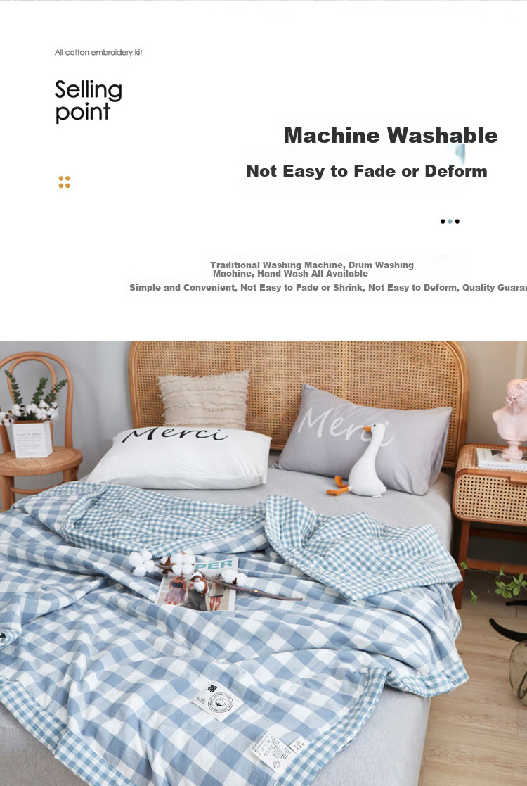 Hengyuanxiang Xinjiang Cotton Quilt, Air Conditioning Quilt, Washable Summer Cool Quilt, Single Or Double Bed, Dormitory Pure Cotton Summer Quilt, 180*200cm 9