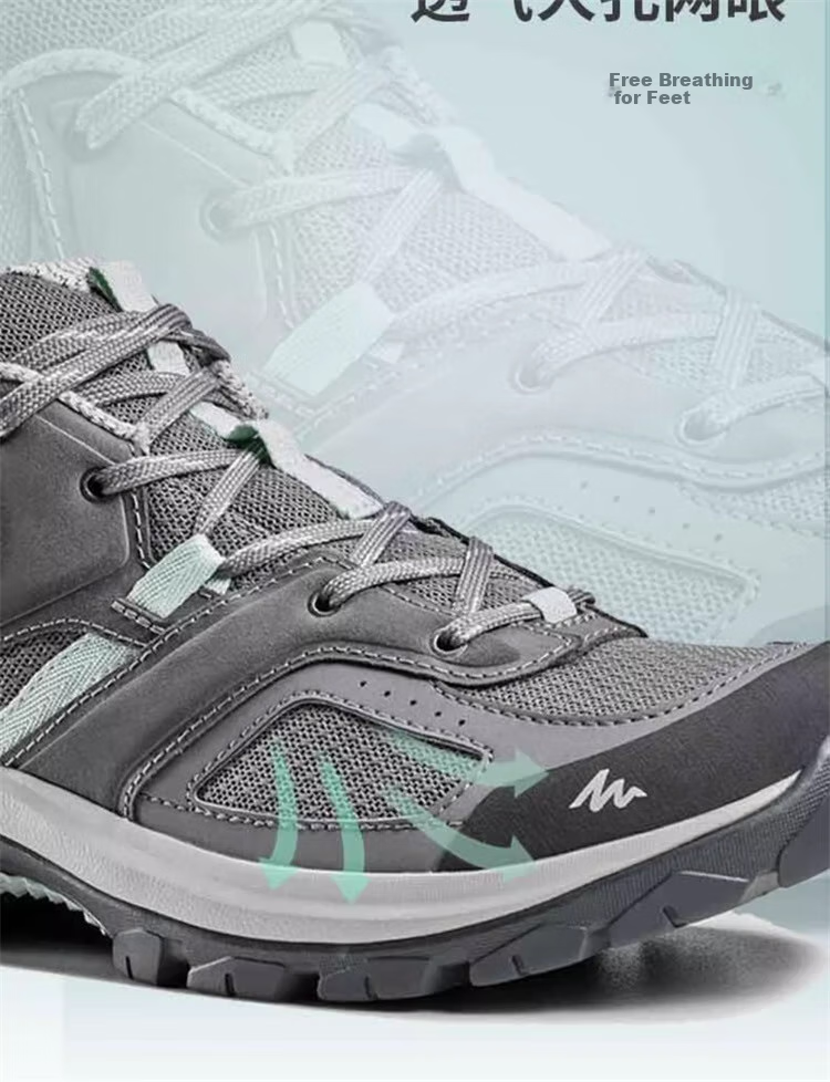 DECATHLON Hiking Shoes MH100 Men's Outdoor Sports Shoes, Wear-Resistant Lightweight Trekking Boots, Black And Gray, Size 45, 2938503 4