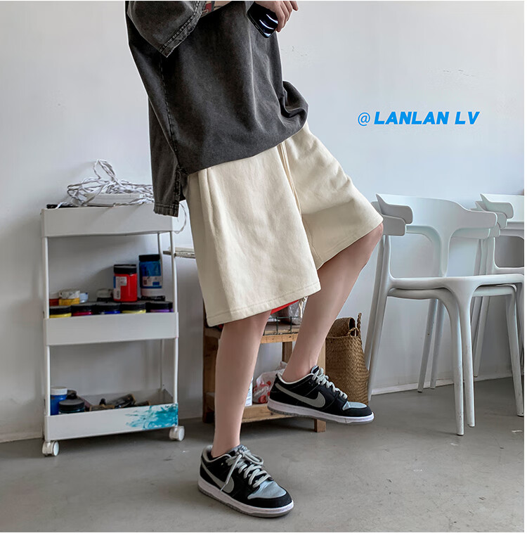 IZEXX Casual Shorts for Men, Summer Lightweight American High Street Loose Fit Sports Beach Shorts, Versatile IZ67 Gray M 29