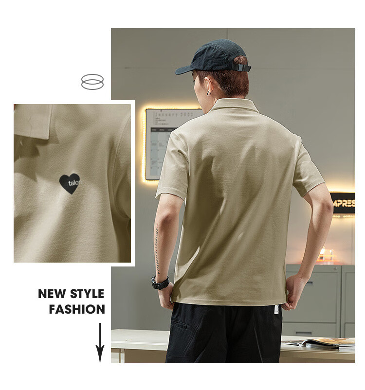 TonLion 2026 Autumn And Winter Men's Polo Shirt, Short Sleeves, Left Chest Embroidery, Small Details 26