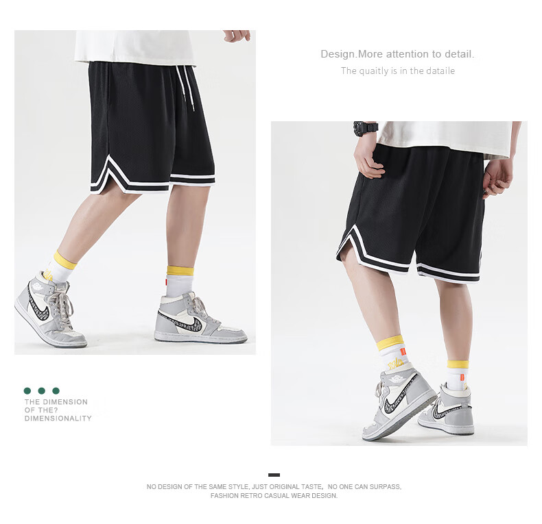 IZEXX American-Style Sports Shorts for Men, Summer Loose Basketball Pants, Breathable Quick-Dry Casual Five-Point Shorts IZ56 White 2XL 3