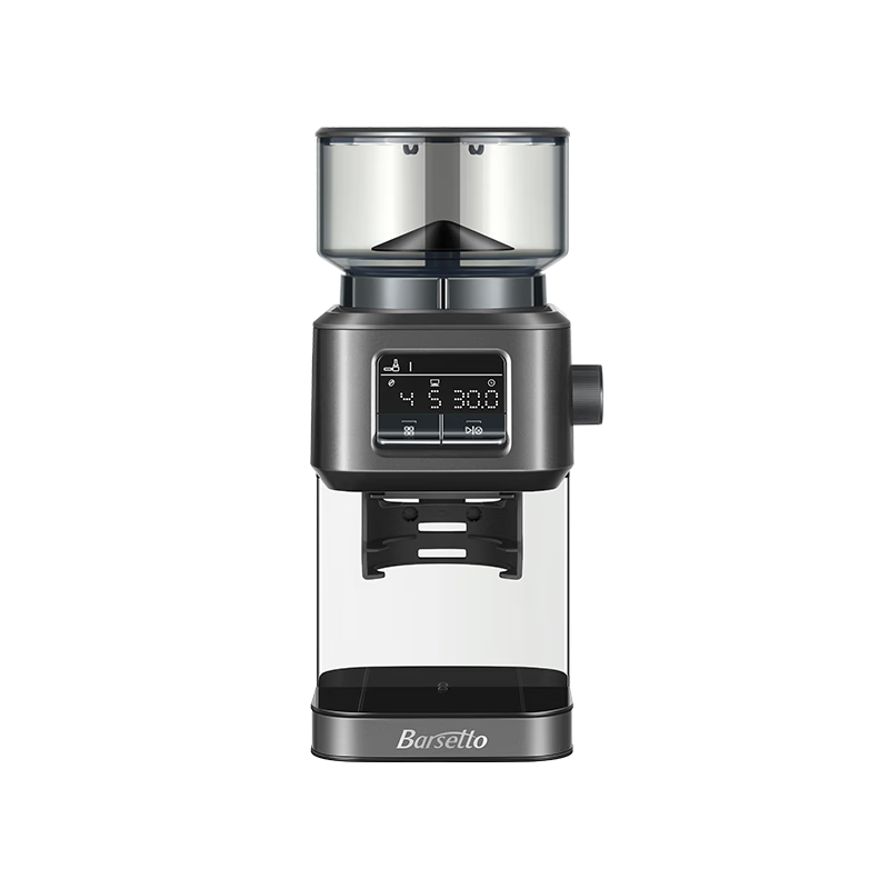 Barsetto [Mid-Autumn Festival Gift] Automatic Home Small Italian American Siphon Coffee Grinder Machine with 40 Grinding Settings Metal Coffee Maker BAG-G01 Black