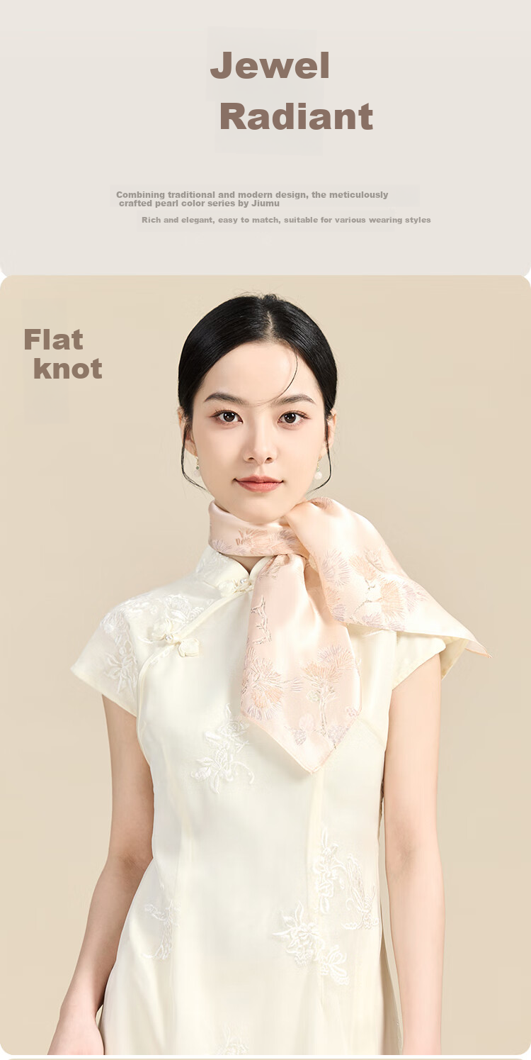 JIUMU 100% Mulberry Silk Scarf, Square Shawl for Women, Gift for Girls And Mothers, National Day Birthday Present, Gift Box Packaging 6