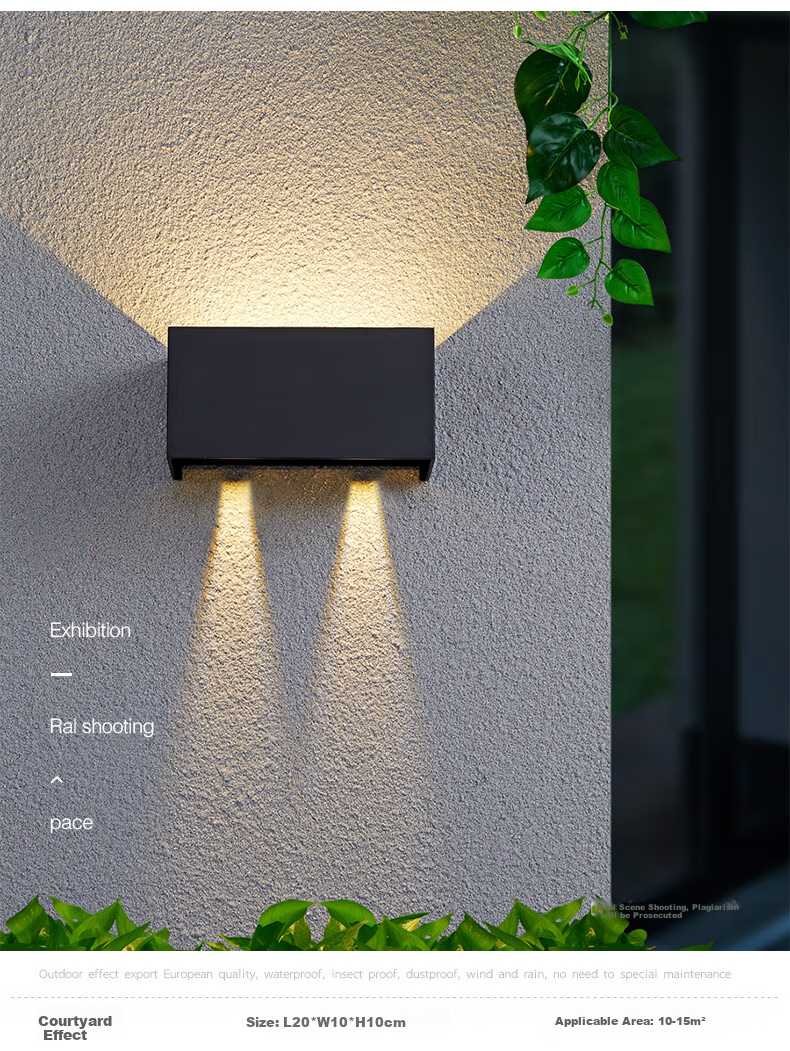 ZIDENG Outdoor Wall Light Waterproof Modern Minimalist Living Room Super Bright LED Dimmable Dual-Head for Outdoor Stairs Hallway Balcony 10