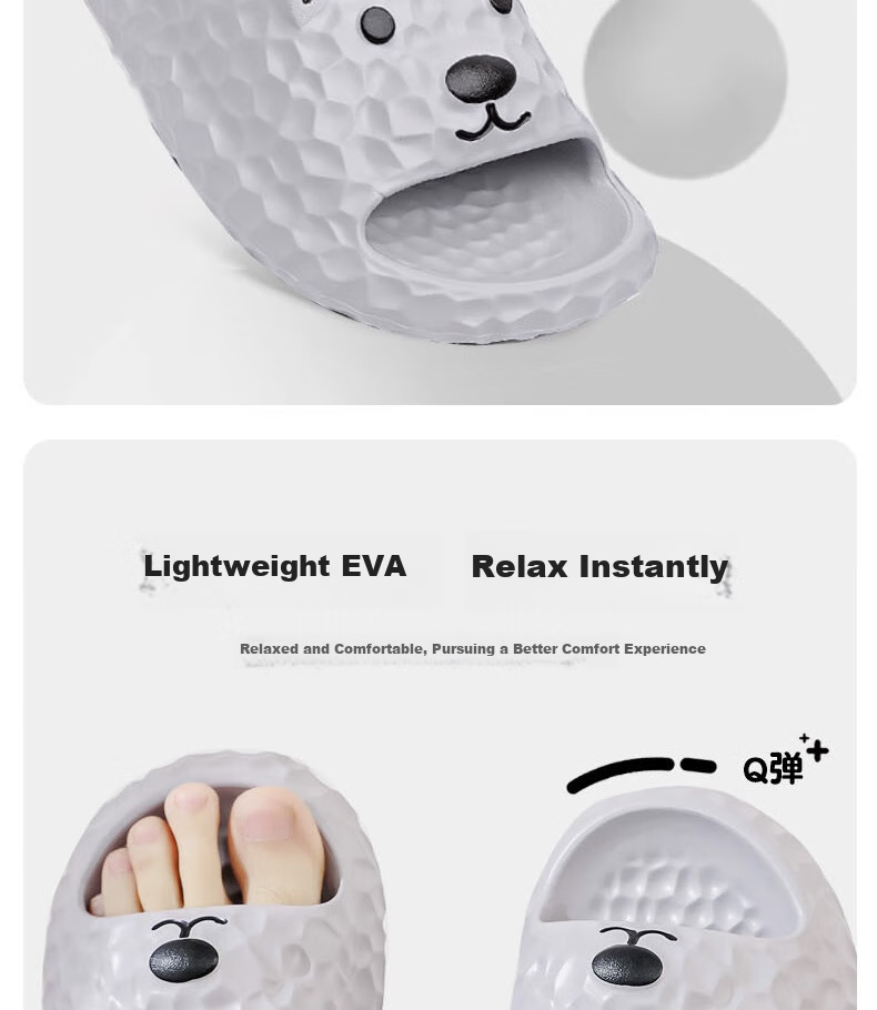 Huameijianbu Ice Bear Stepping on Poop Feeling Arch Support Soft Elastic Bathroom Indoor Outdoor Wear Non-Slip Slippers HM9811 Warm Yellow Size 37-38 9
