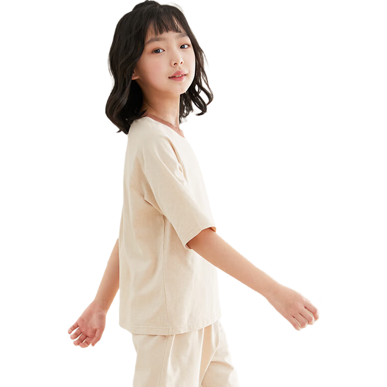 Hodo Children's Pajamas, Summer Thin Style, Boys And Girls Colorful Cotton Loungewear, Natural Soft A-Class Short-Sleeve Set C3306 160