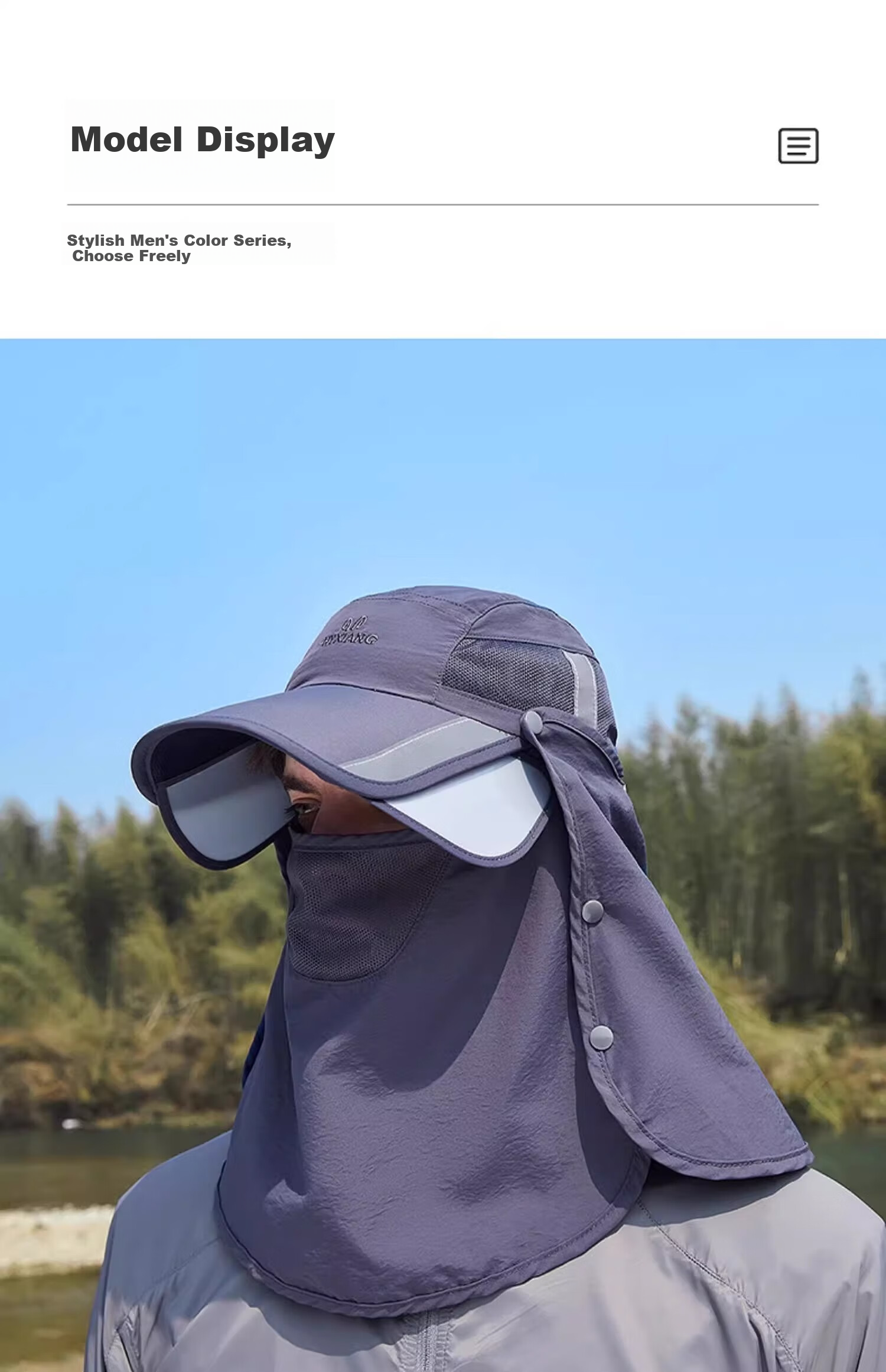 Hengyuanxiang Sun Hat for Men, Outdoor Summer UV Protection Cycling Fishing Sun Protection Hat with Face Shield And Neck Guard Integrated Mountaineering Cap 14