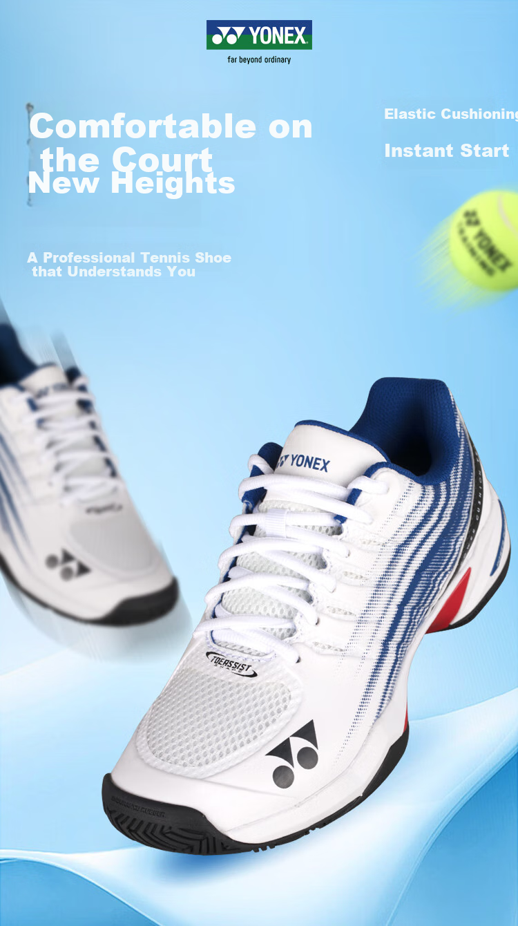 YONEX Tennis Shoes, Non-Slip Shock-Absorbing Professional Competition Training Sports Shoes SHTTWGCEX White/red 40 1
