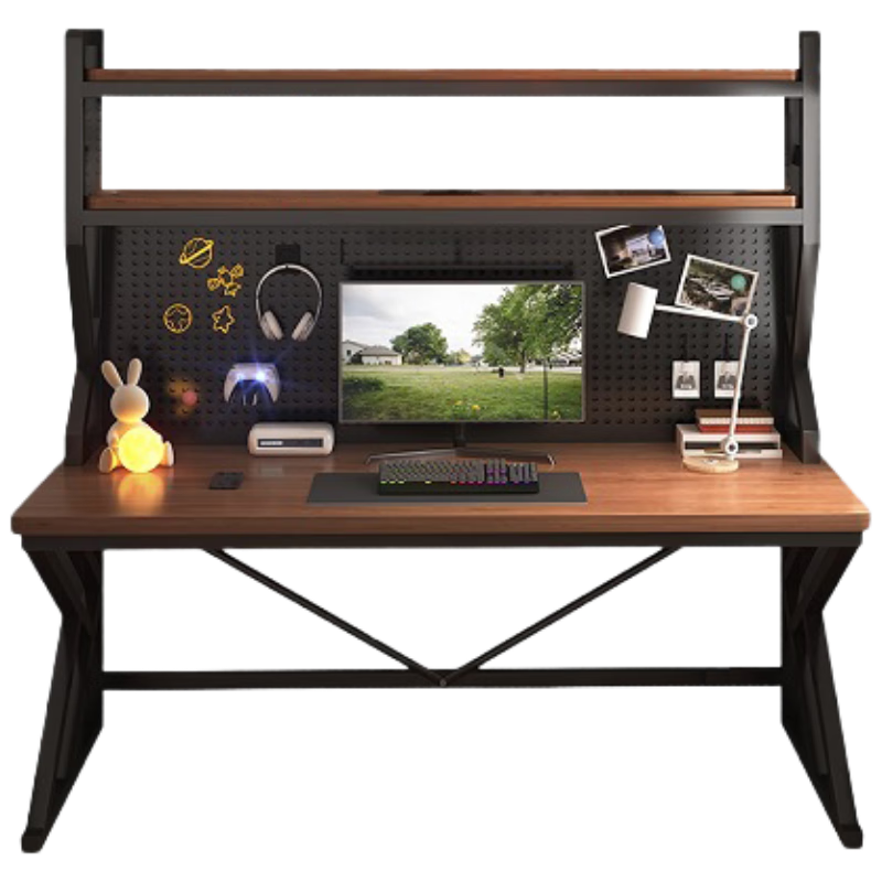 Quanpinwu Computer Desk with Storage, Gaming Desk, Study Table, Organizer Shelf, Pegboard Combination All-In Office Desk