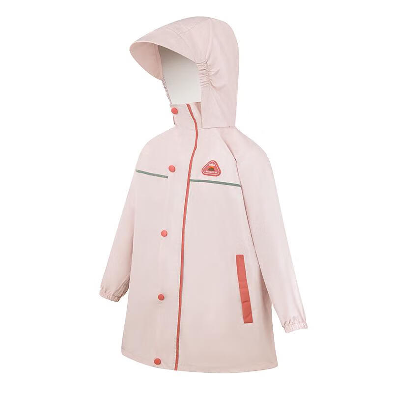 Lemon Baby Kids Raincoat Elementary School Rain Poncho Boys Girls Schoolwear with Backpack Cover Full Body Waterproof Suit Peach Pink S