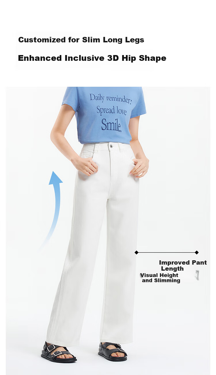 Semir Women's Cool-Feeling Wide-Leg Jeans, Summer 2025, Leg-Lengthening Pants, 109325124006 6