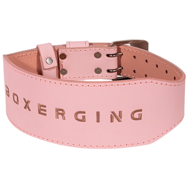 GINGPAI SPORT Women's Fitness Belt Genuine Leather Waist Support Professional Abdominal Compression Training Brace Waist Trainer Pink XS Size