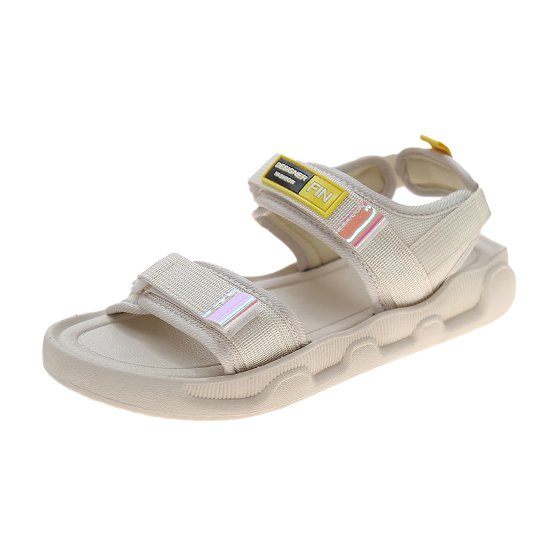 FOOTOPPO Magic Tape Roman Sandals Women Outdoor Flat Summer Comfortable Soft Sole Sports Casual Slippers