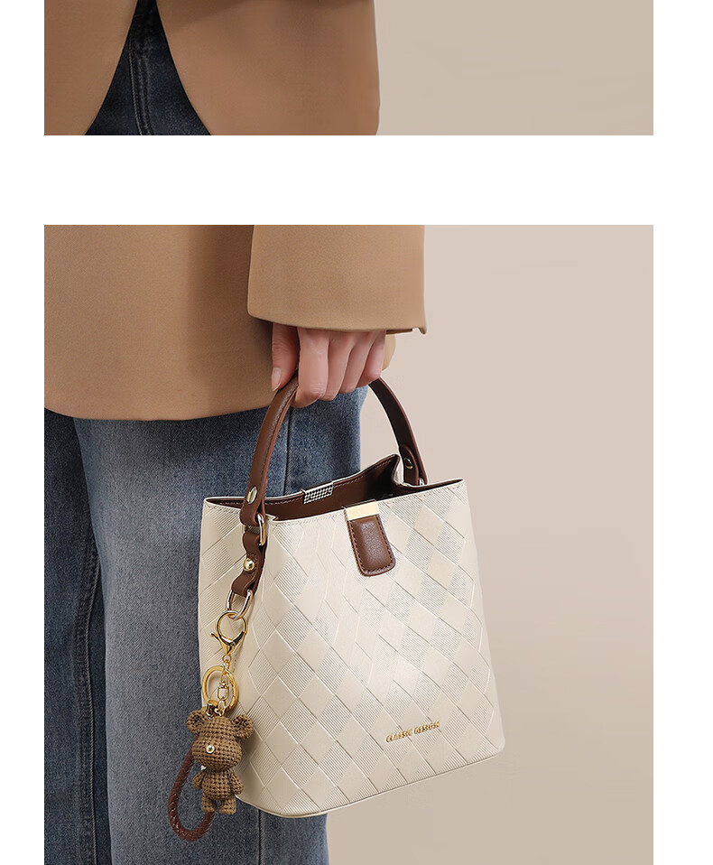 YUYULA Leather Handbag, Women's Crossbody Bucket Bag, Commuter Luxury Shoulder Bag, Birthday Gift for Wife Or Girlfriend on May 20th 7