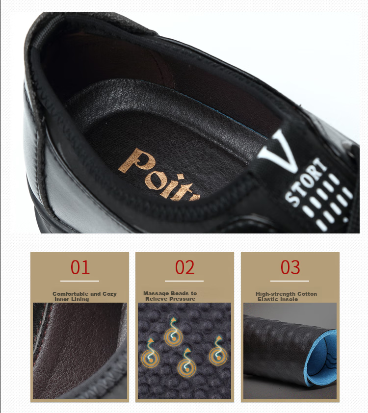 Poitulas Men's Shoes, Fashionable Lace-Up Business Casual Leather Shoes, British Versatile Lightweight Casual Shoes for Men, 5699 Black, Size 41 5