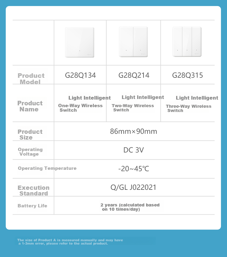 BULL Switch Panel, Wireless Remote Control Switch, Two-Position Switch, Smart Switch with Adhesive Backing, Q214 White, Self-Adhesive 15