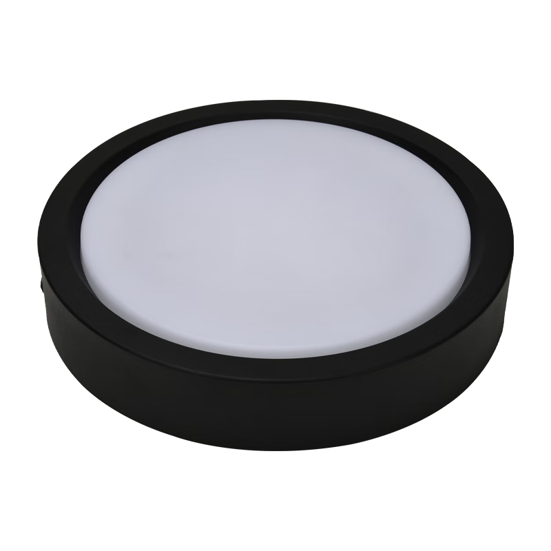 Biuyum Ultra-thin Surface-mounted Round LED Small Ceiling Downlight Corridor Anti-glare High CRI Non-main Lighting Entrance Hallway Recessed Spotlight Black-15W-Cool White