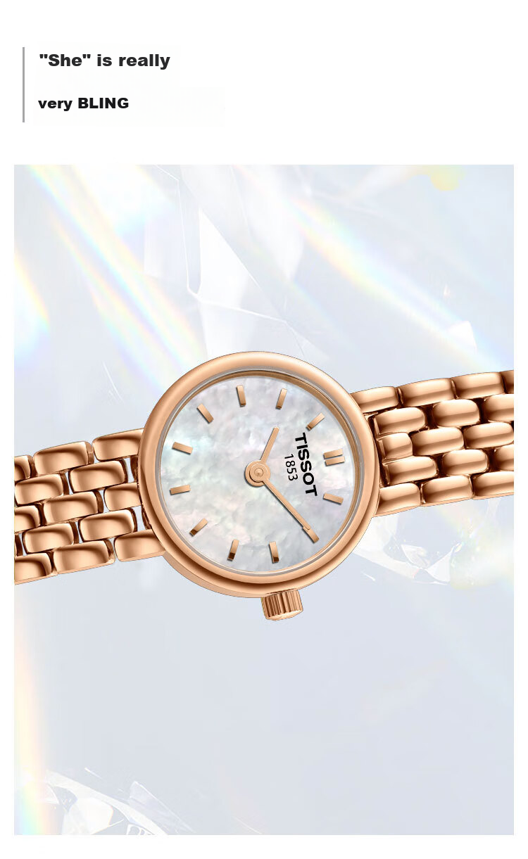 TISSOT Watch, Little Beauty Series Women's Watch, Swiss Quartz Ladies Steel Strap Wristwatch, Fashionable Timepiece, Birthday Gift 1