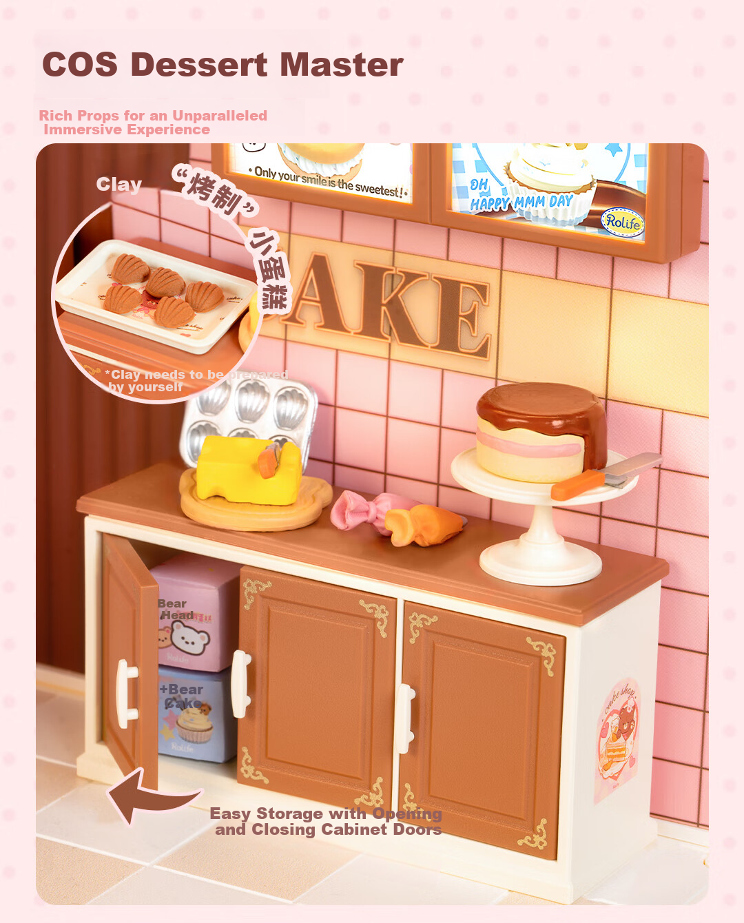 Rolife Super World Café DIY Handmade Miniature House Building Blocks Toy Children's Birthday Gift for Girls 6