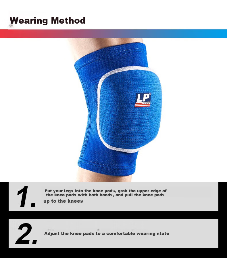 LP 609 Volleyball Knee Pads, Professional Training Thickened Protection, Sports Anti-Collision Kneeling Guard, Knee Pads in Black, Pair Set 4