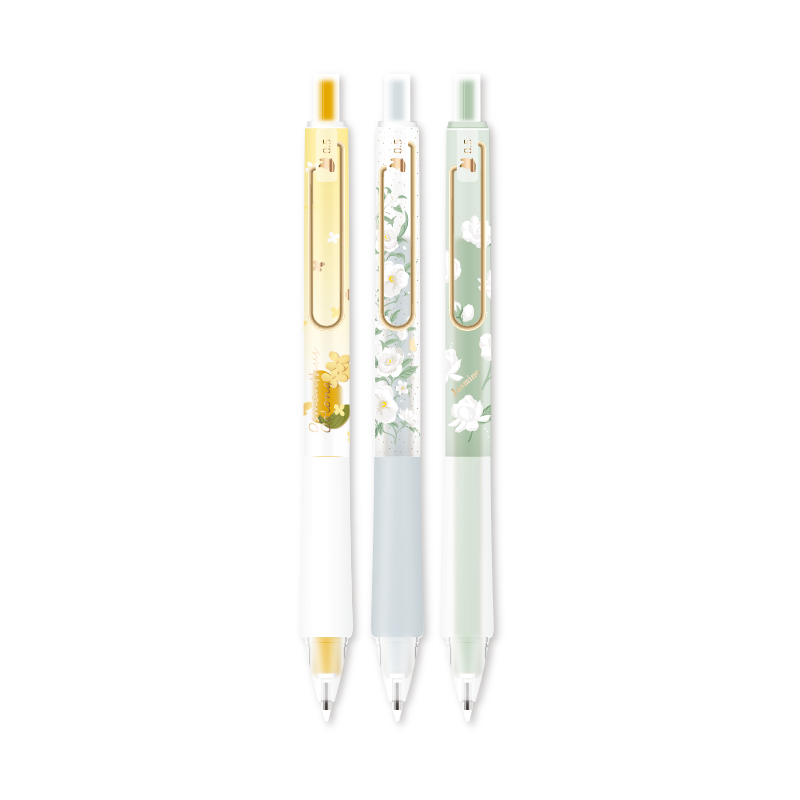 M&G Stationery Dongfang Huayu Series 0.5mm Black Smooth Retractable Quick-Drying Gel Pen, High Aesthetic Value for Homework And Exams, Student Gel Pen, 3 Pens/set AGPJ7215A