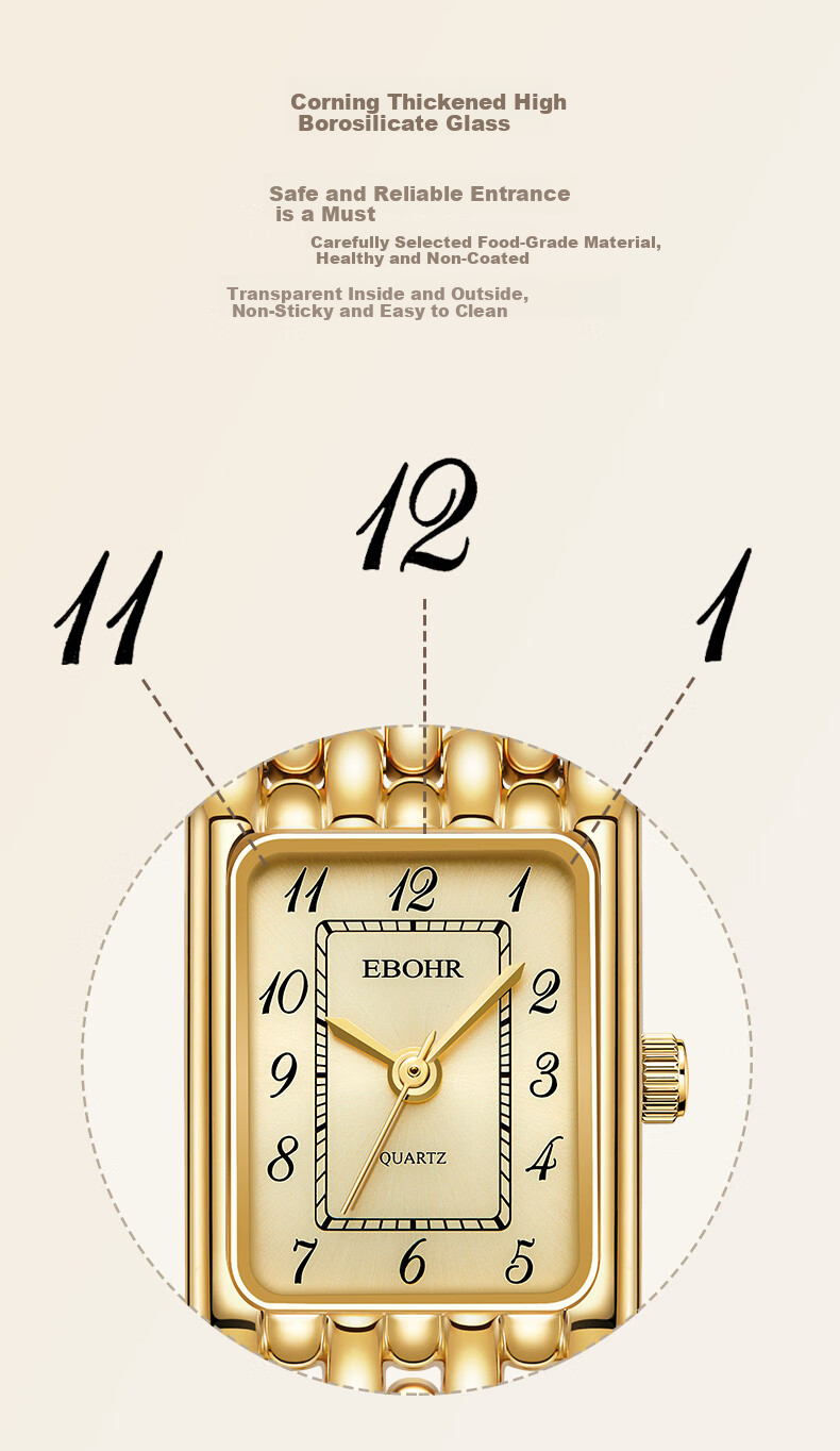 EBOHR Women's Watch, Kana Series Gold Vintage Quartz Small Gold Watch, Birthday And Holiday Gift, 51835926 3