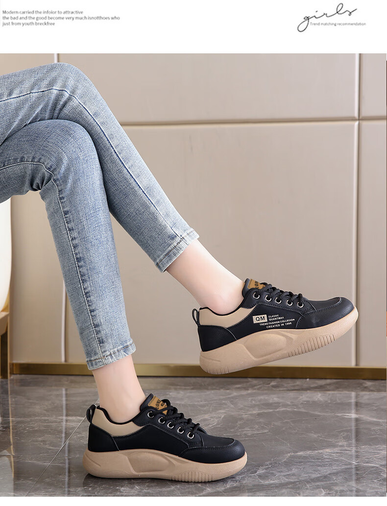 TonLion Women's Summer 2026 Thick Sole Casual Height Increasing Sports Sneakers Black Size 37 9