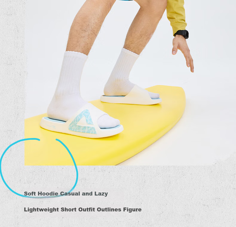 PEAK Taiji Sports Slippers, Shock-Absorbing Comfortable Soft Elastic Sandals, Height-Increasing Versatile Fashionable Beach Slippers for Men ET52047L 10