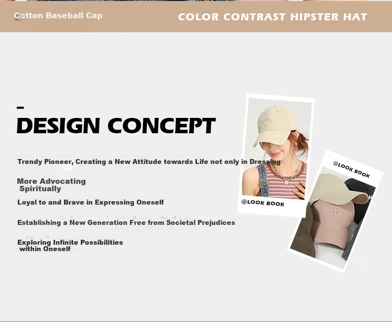 CACUSS Baseball Cap Women Spring Summer Cotton Letter Sun Hat Soft Top Large Head Circumference Slim Face Hat Dark Blue 3