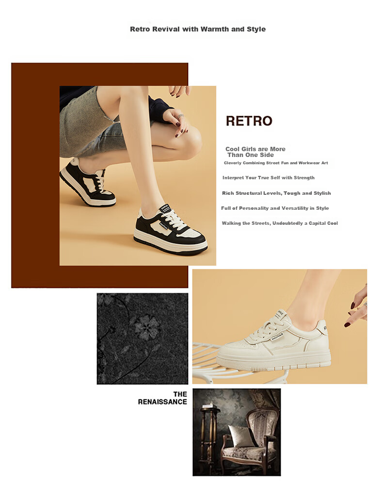 DAPHNE Low-Top Sneakers for Women, Thick-Soled Casual Sports Shoes with Soft Soles, Lightweight Versatile Women's Shoes 4623101076 Black 34 2