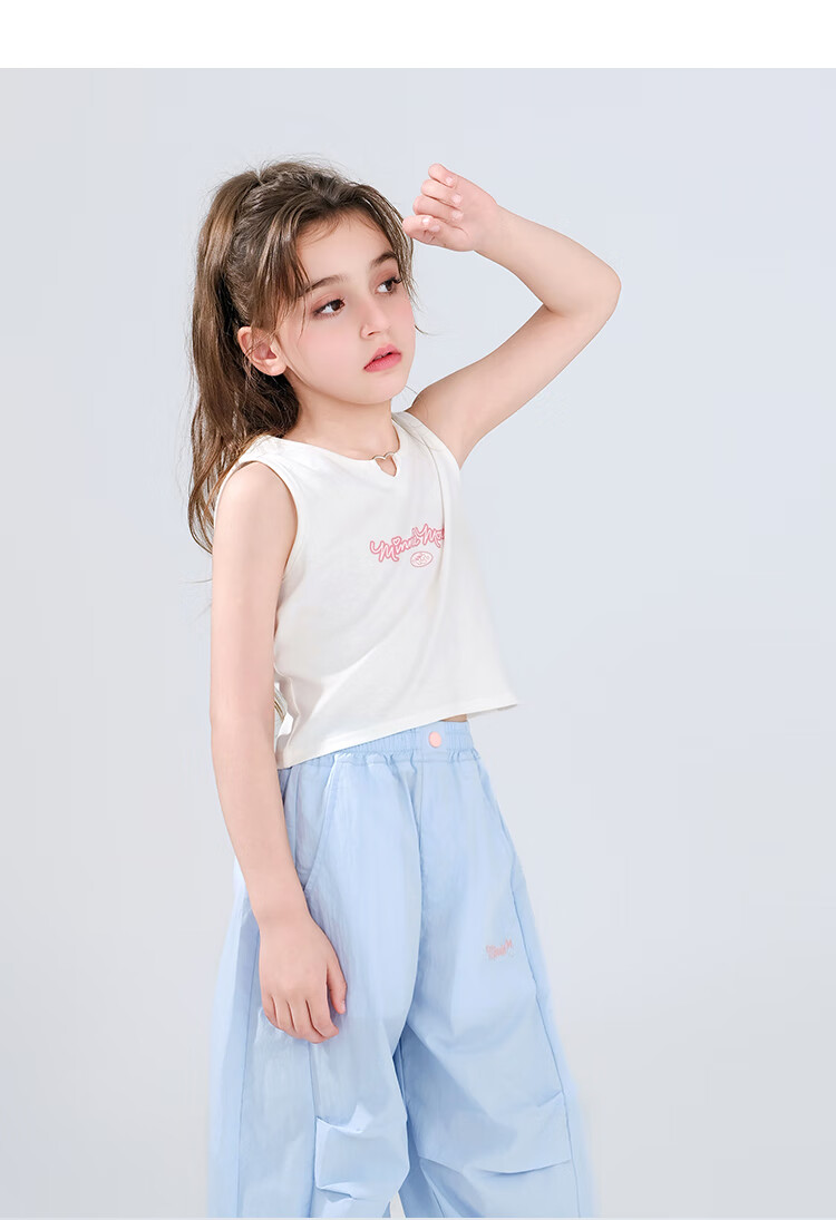Disney Princess Summer Thin Vest for Girls, Sweet and Cool Sleeveless Tank Top, Breathable and Versatile, White, Size 160 9