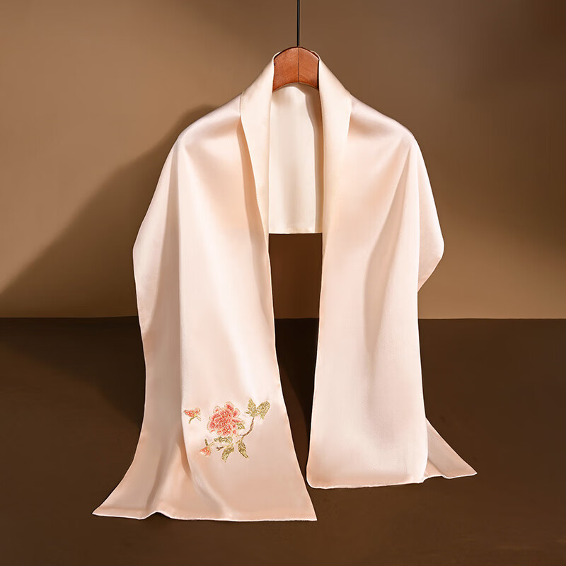 Hangsilu Silk Embroidery Scarf for Women with Carved Comb Set, Shawl, Birthday High-End Mid-Autumn Festival Gift for Mom 14