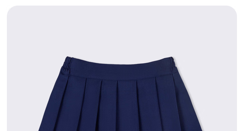 Luomeng Girls' Pleated Skirt, Children's Half Skirt, School Uniform, for Older Children And Elementary Students, Preppy Style Short Skirt, Navy Blue, Size 120 16
