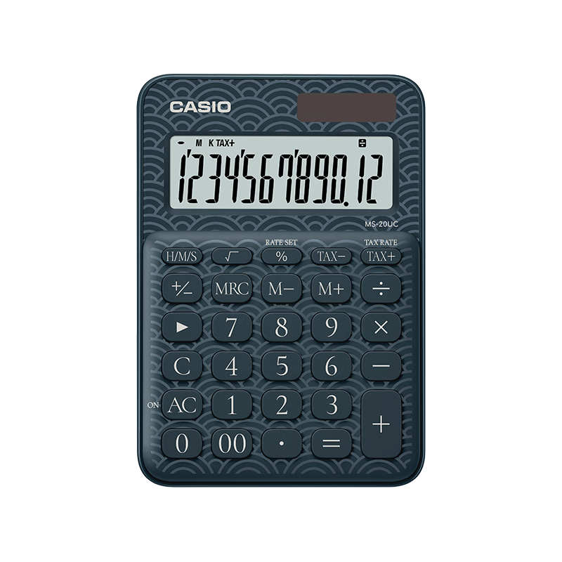 CASIO 60th Anniversary Limited Edition Desktop Office Calculator 12-Digit Display Solar Dual Power Portable Stylish High-Value Sea Wave Blue
