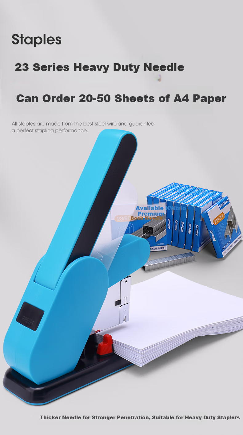 KW-Trio 0238 Heavy-Duty Staples, Office Thickened Staples, Strong Penetration And Corrosion Resistance, Stapler Needles, 5 Boxes, Can Bind up to 50 Pages 2