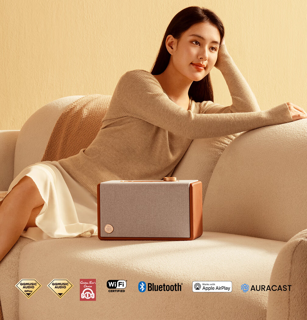GIEC Q25 Speaker, WiFi Wireless Bluetooth, HiFi Audio System, Living Room Home Desktop Speaker, Combinable Home Theater, Multi-Room Connectivity, Lossless Sound Quality Premium Speaker 2
