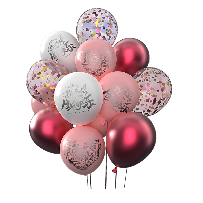 Domeyi Balloon Birthday Scene Setup Party Decoration Large Balloons Children's Boys and Girls Background Wall Decoration Colorful Pink 12 Pieces
