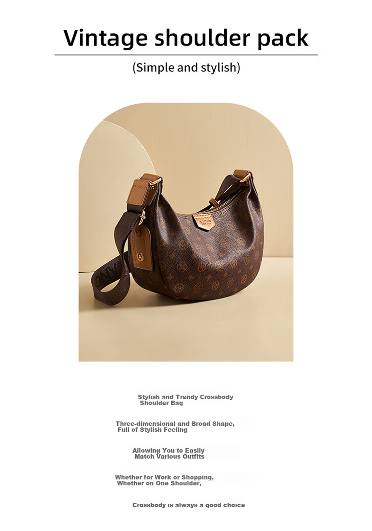 Aokang Women's Handbag, 2026 New Trendy Large Capacity Underarm Bag, Luxury Crossbody Shoulder Bag, High-End Birthday Gift for Girlfriend Or Wife 2