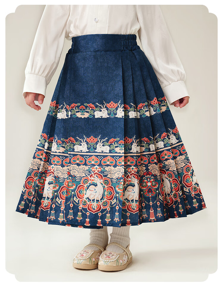 MQDMINI Girls' Hanfu Skirt, Children's Horse-Face Skirt, Girls' Skirt, Half Skirt, Single Piece, Auspicious And Wishing 10