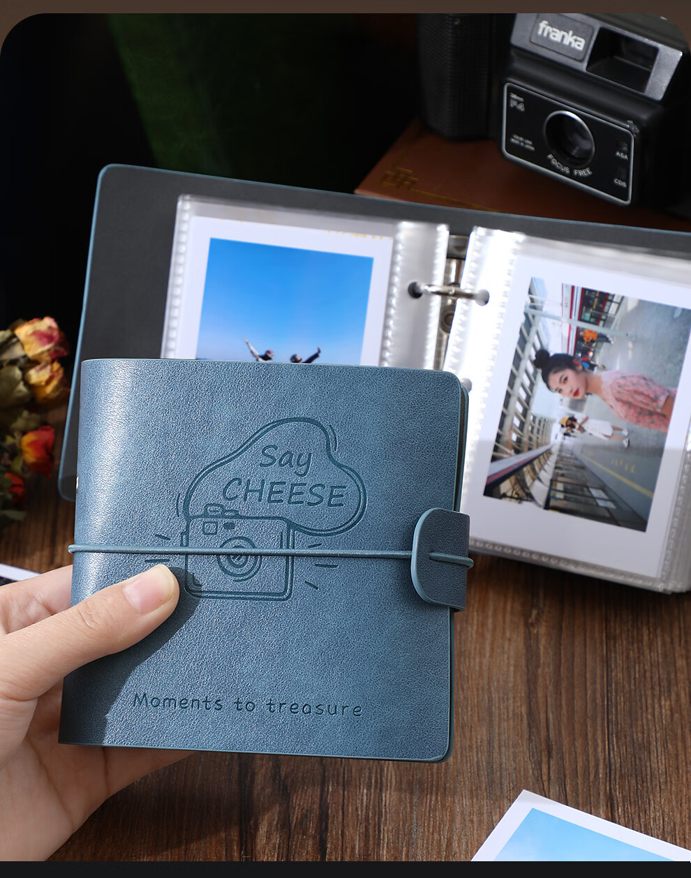 Jiaranheng Photo Album 3-Inch Instant Film Large Capacity Star Card Storage Book Baby Growth Record Train Movie Ticket Postcard Couple Memorial Card Book Turquoise Green 6