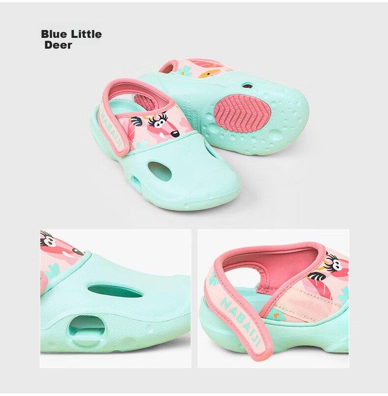 DECATHLON Children's Sandals, Big Kids' Baby Princess Pool Shoes, IVL4 Light Blue Little Tiger, Size 28/29-4463426 12
