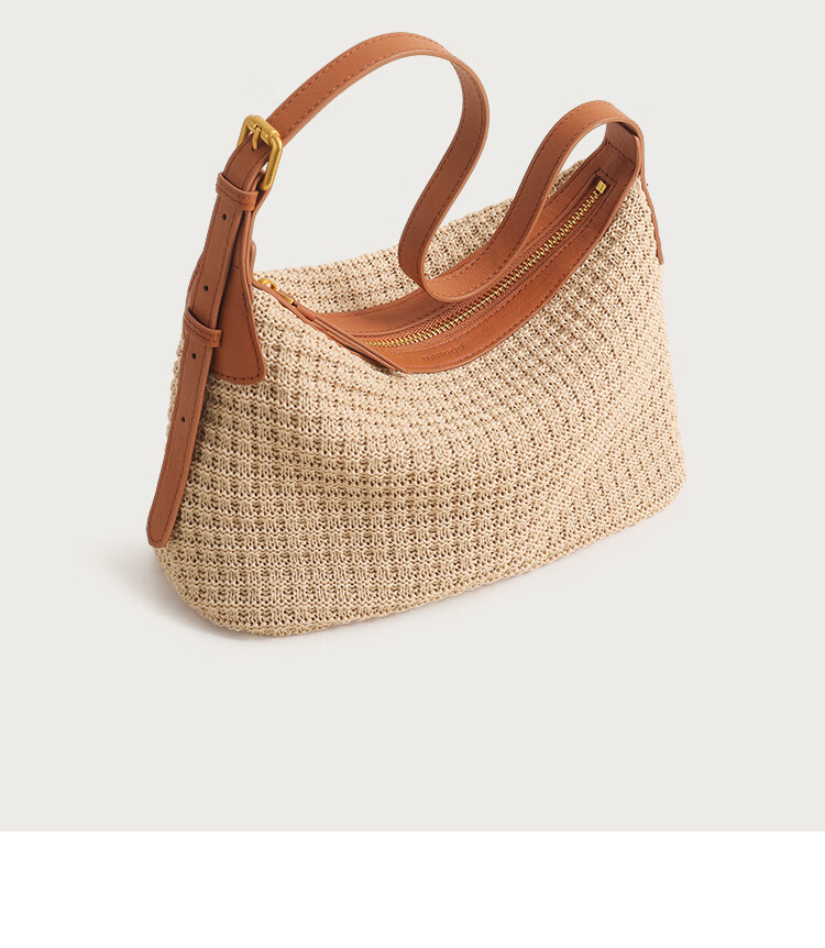 Mood New Casual Vacation Beach Bag, Hobo Underarm Bag, Commuter Tote Crossbody Woven Bag, Birthday Gift 8